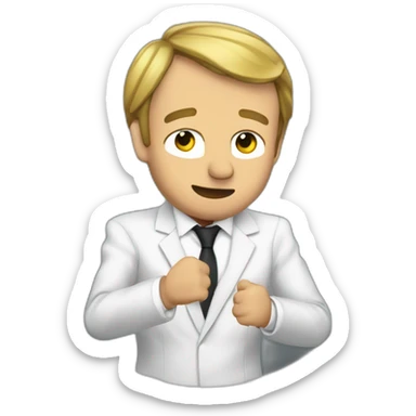 Macron faisant un dab sticker