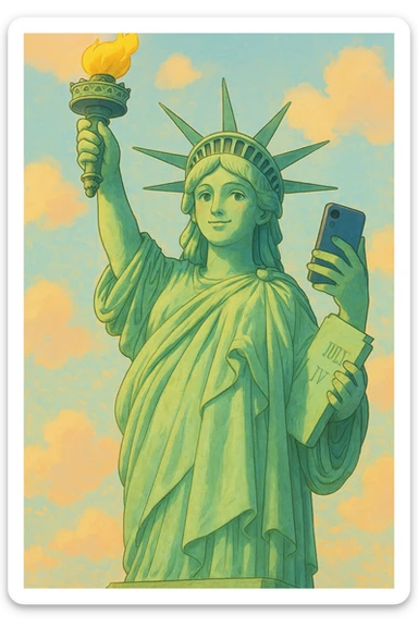 takes a selfie sticker