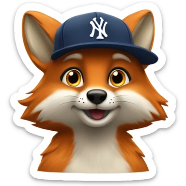Furry renard avec casquette yankee / cli d’œil  sticker