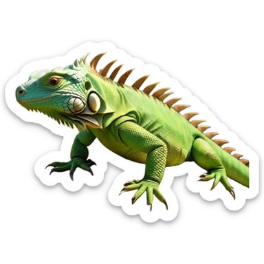 cinematic-iguana-realistic-full-body-basking-emoji,-long-scaly-body-stretched-out-on-a-sunlit-rock,-spiny-ridge-running-down-its-back,-textured-green-and-brown-skin-dappled-with-light,-sharp-intelligent-eyes-studying-the-surroundings,-long-tail-draped-over-the-stone,-simplified-yet-realistic-focused-features,-highly-detailed,-glowing-with-a-warm-tropical-glow

 sticker