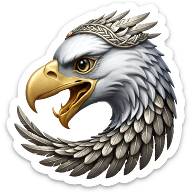 Silver Elder Scrolls Online eagle eating its tail Ouroboro sticker