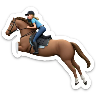 girl riding horse outdoors sticker