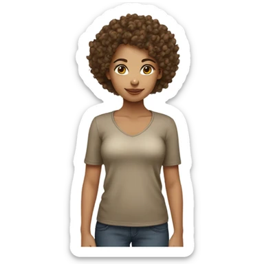 Lightskin curly headed girl with brown e sticker