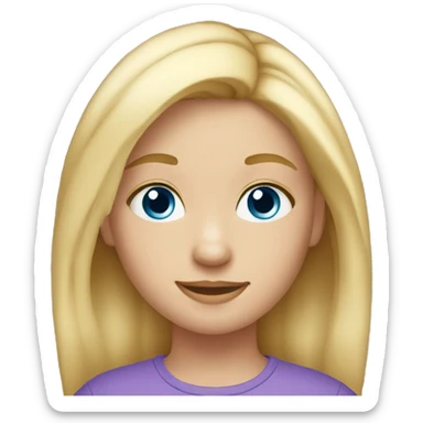 10 year old girl, blonde hair, blue eyes sticker