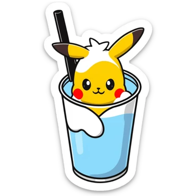 Pikachu drinking ayran sticker