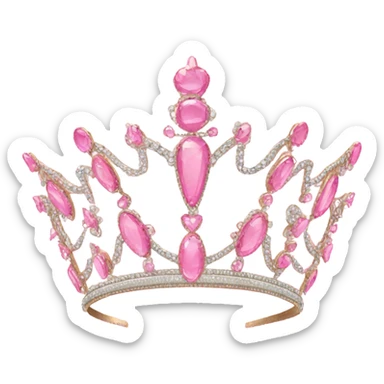 Princess tiara with pink bows sticker