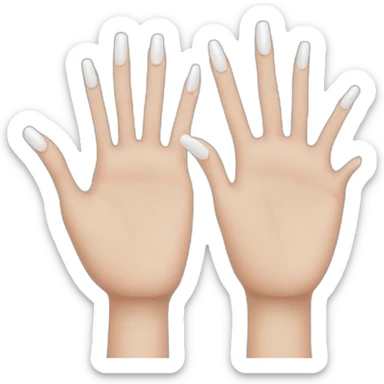 White hand white nails with 5 fingers sticker