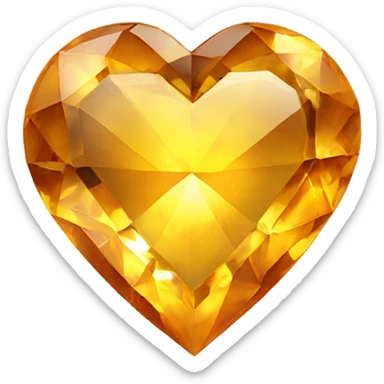 Citrine heart gem sticker