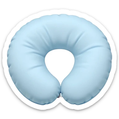 Travel neck pillow in a single light pastel blue color sticker