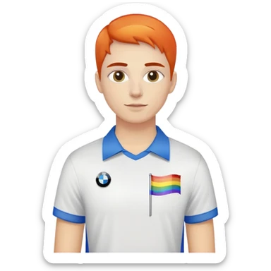 BMW lover carries lgbt flag sticker