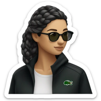 Lacoste latin two friends woman with black windbreaker sticker