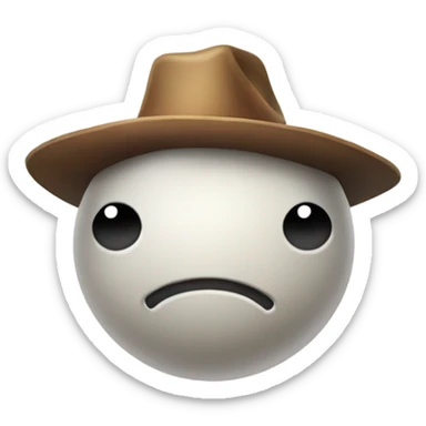 A bowling ball with a cowbow hat sticker