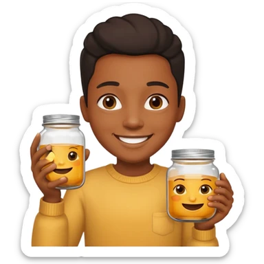  black People Holding Jar sticker