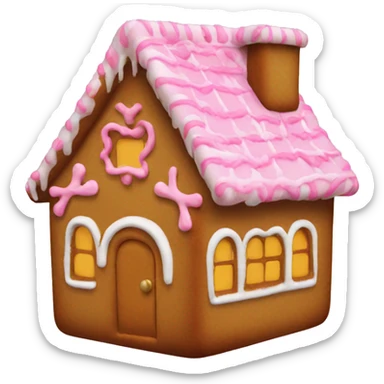 Ginger bread house with pink on it  sticker