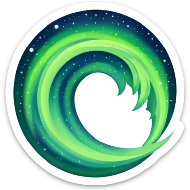 green aurora australis or aurora borealis sticker