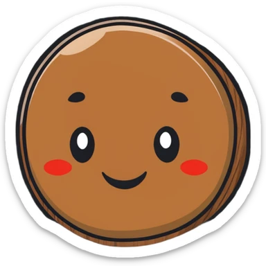 cartoon italian walnut with a smiling face sticker