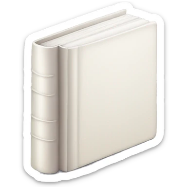 closed book, white cover sticker