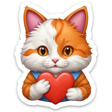 Valentine cat sticker