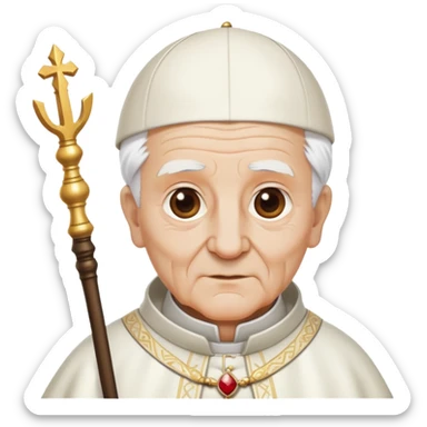 Elderly pope with ceremonial staff sticker