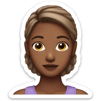 A brown hair girl with clean makeup sticker