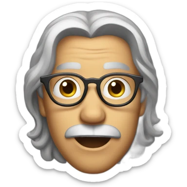 Johnny sky has gray hair wear glasses,blow kisses sticker