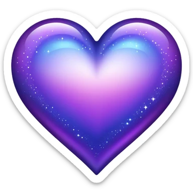 Sparkly Celestial Purple-Violet-Indigo-Purple-Gradient Heart  sticker