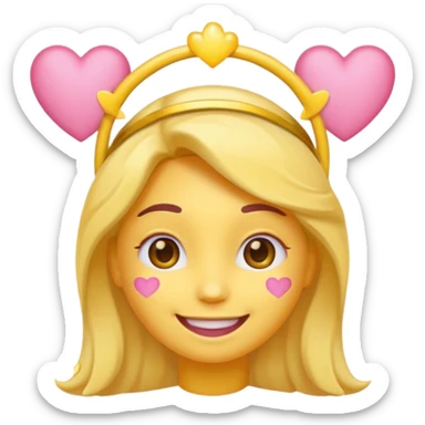 a smiling emoji with pink hearts an a halo sticker