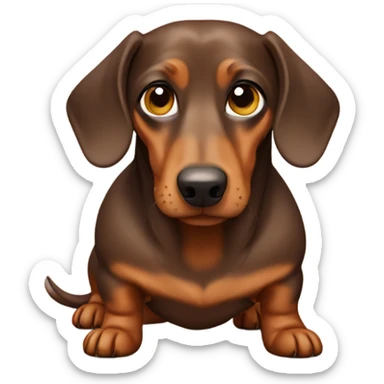 A overweight Brown dachshund  sticker