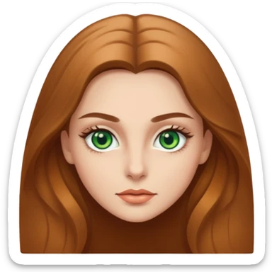 женщина с зелёными глазами, красивыми бровями, светло-коричневыми волосами длинными  sticker