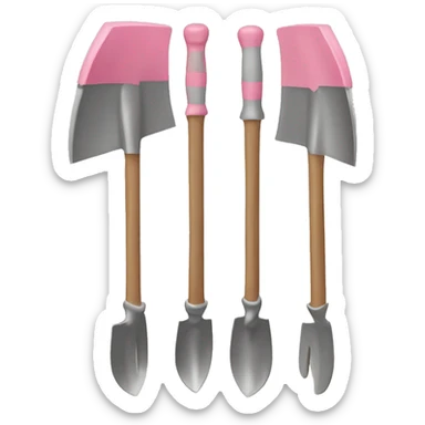 3 layers of Showels, the first one is pink, the second one is beige And the third one is grey sticker