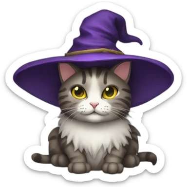 Cat witch sticker