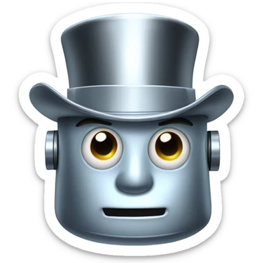 robot tipping hat sticker