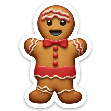 red gingerbread cookie sticker