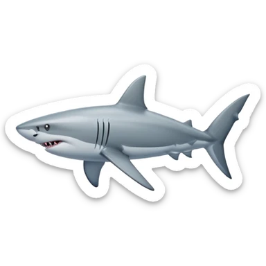 shark with middle fin up sticker