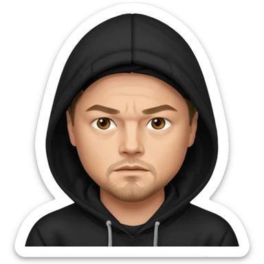 leonardo di caprio wears black hoodie sticker