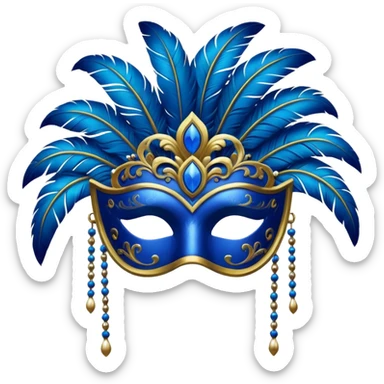 karnaval maskesi mavi sticker
