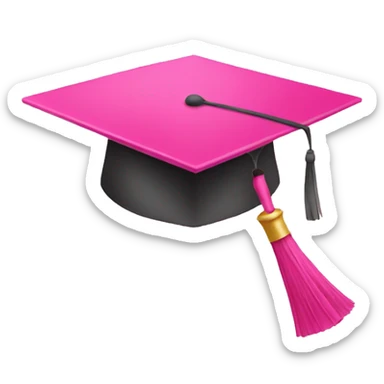 pink mortar board sticker