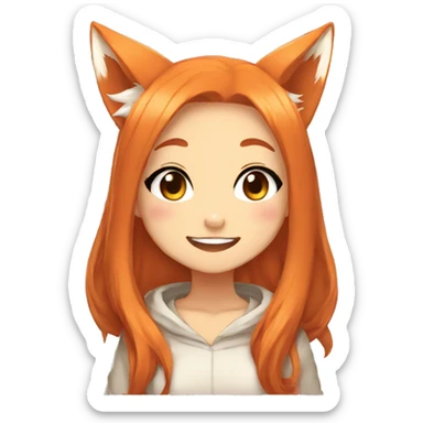 Anime fox girl giggle sticker