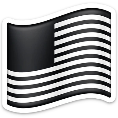 A simple flag with black and white horizontal lines, without any stars sticker