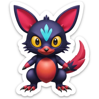  exotic tropical cyber-Litten-Stitch-Noibat-Trico-Fakémon-Pokémon-Vernid-creature sticker