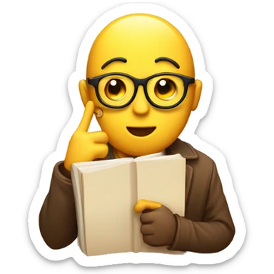 a yellow character with round face smiling making the shhh sign while holding a secret diary sticker