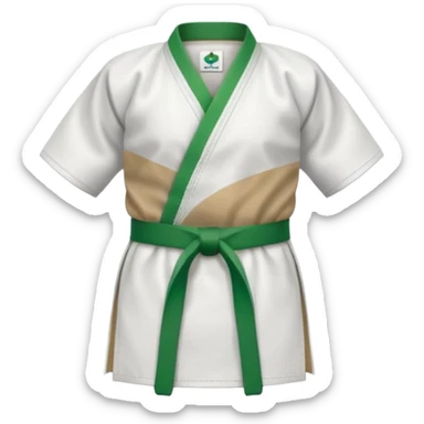 karate gi with a green belt sticker