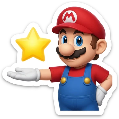 mario with star sticker