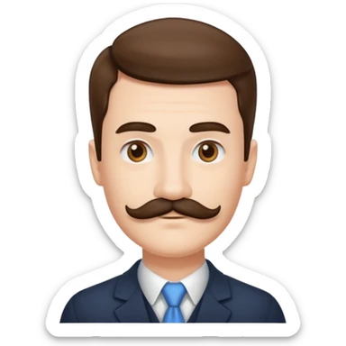 A person with a square mustache and a side part  sticker