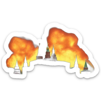 moscow kremlin on fire sticker