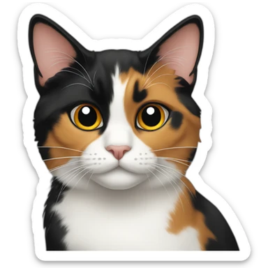 calico cat mostly black sticker