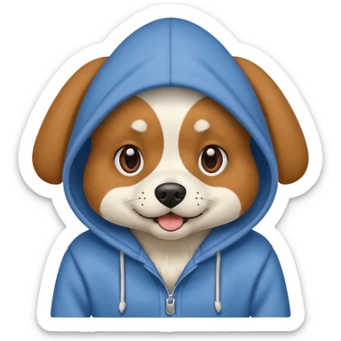 Dog wering hoodie sticker