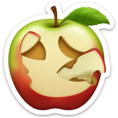 bitten apple sticker