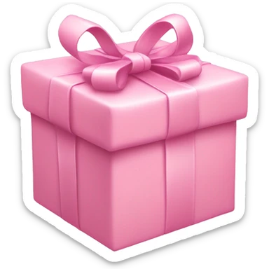 Open top light pink present sticker
