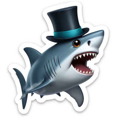 shark wth a tophat sticker